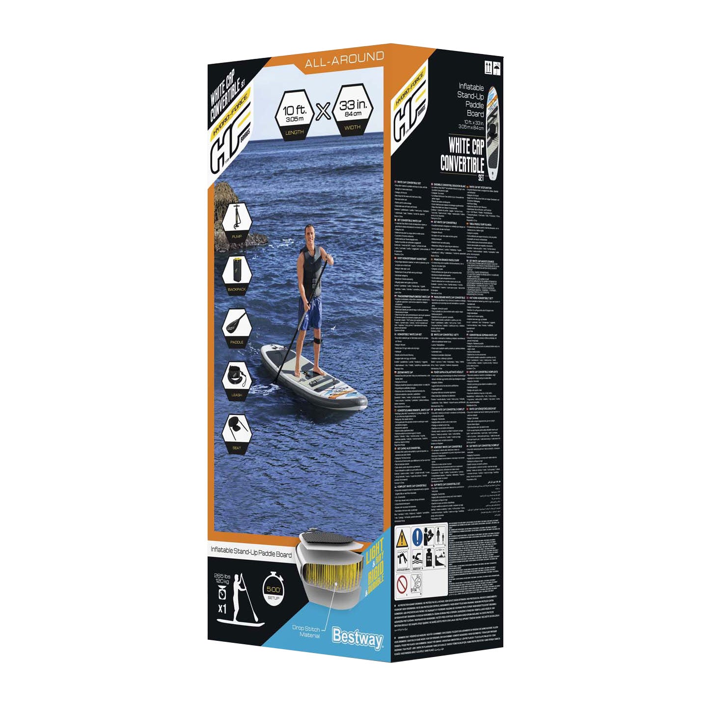 BESTWAY - Hydro Force White Cap Convertible SUP SEP