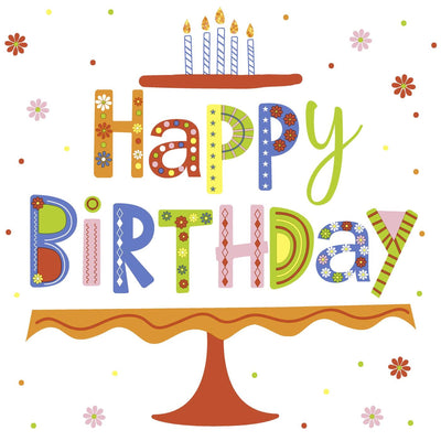 Serviettes Duni joyeux anniversaire 33x33cm
