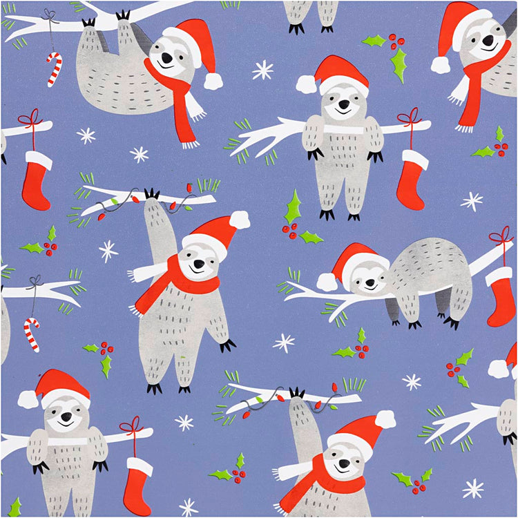 Papier cadeau Creativ company, paresseux, l: 50 cm, 80 gr, violet, 5 m 1 rouleau