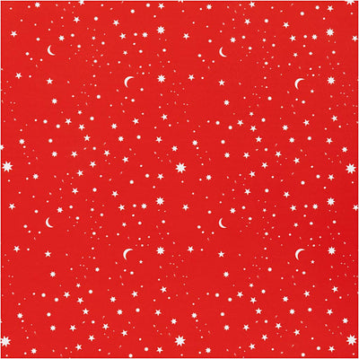 Papier cadeau Creativ company, étoiles et lunes, l: 50 cm, 80 gr, rouge foncé, 5 m 1 rouleau