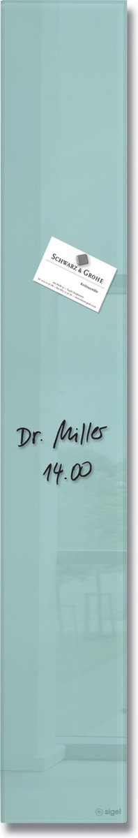 Tableau magnétique en verre Sigel - artverum - 12x78cm - aigue-marine - si-gl123