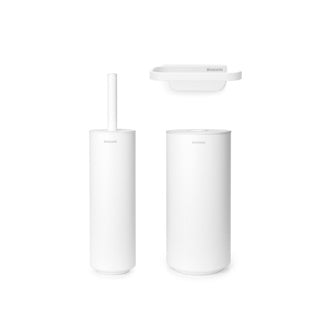 Accessoires de toilettes de Brabantia Mindset, ensemble de 3 minéraux blancs blancs