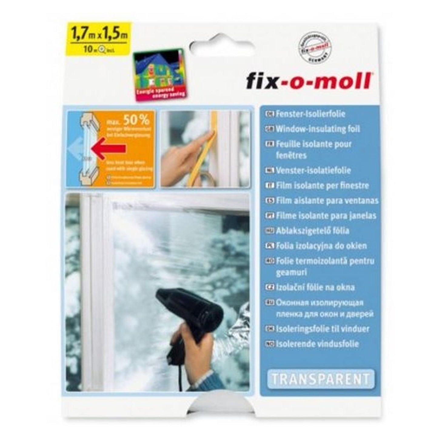 Film isolant pour fenêtre Fix-o-moll 170x150cm