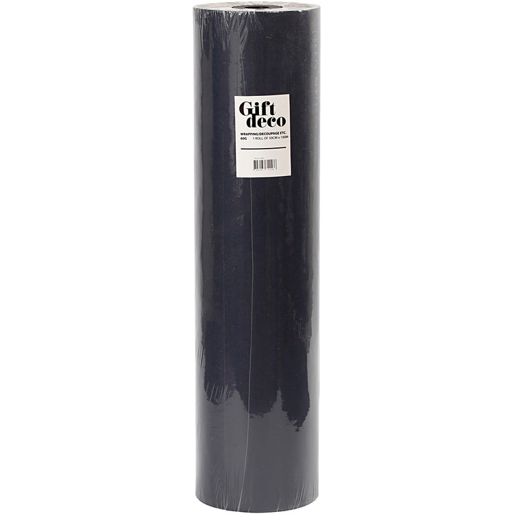 Papier cadeau Vivi Gade, l: 50 cm, 60 g, noir, 100 m 1 rouleau