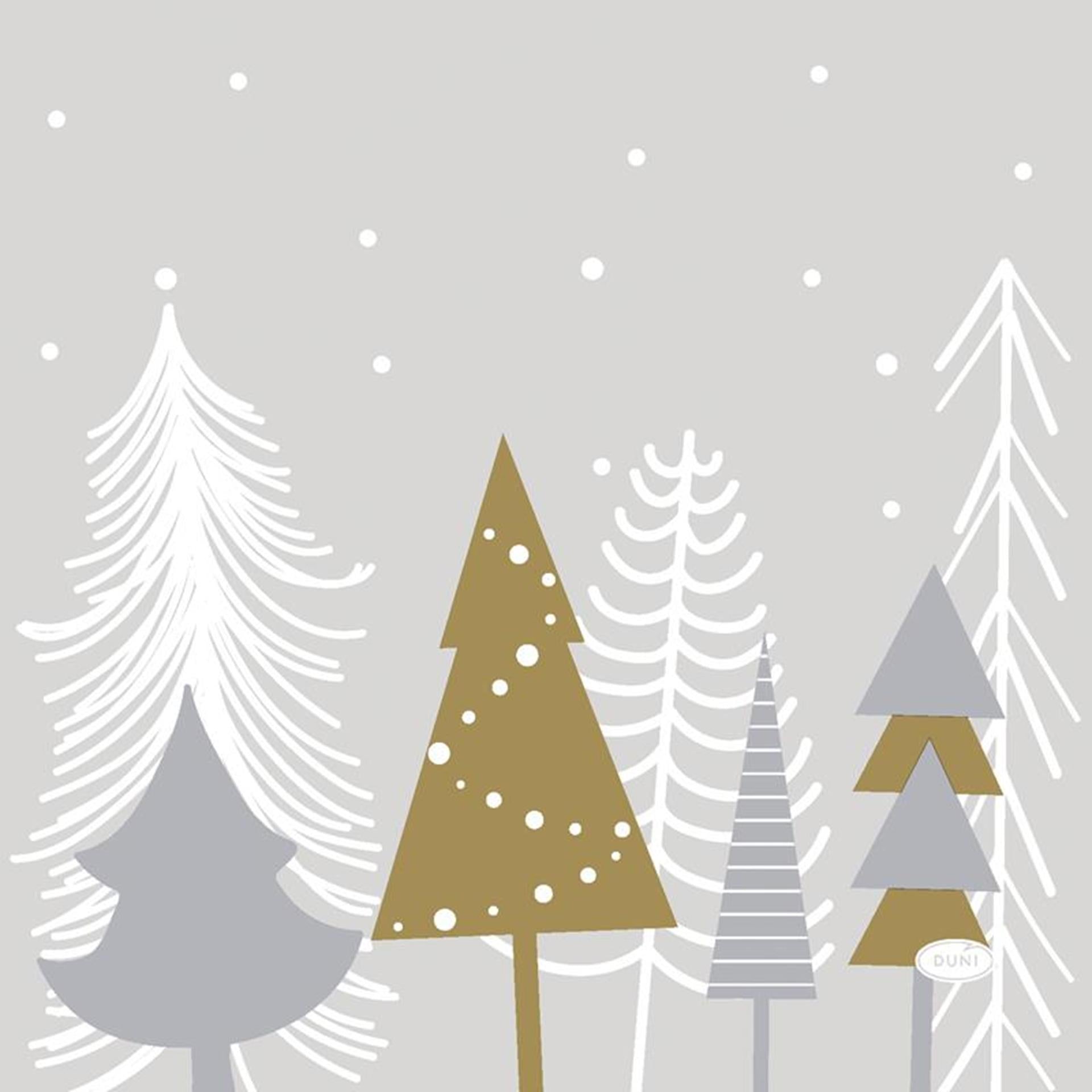 Serviettes Duni arbres d'hiver 33x33cm
