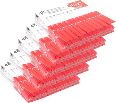 Pince à linge Ibex en plastique, lot de 5 x 48 pièces