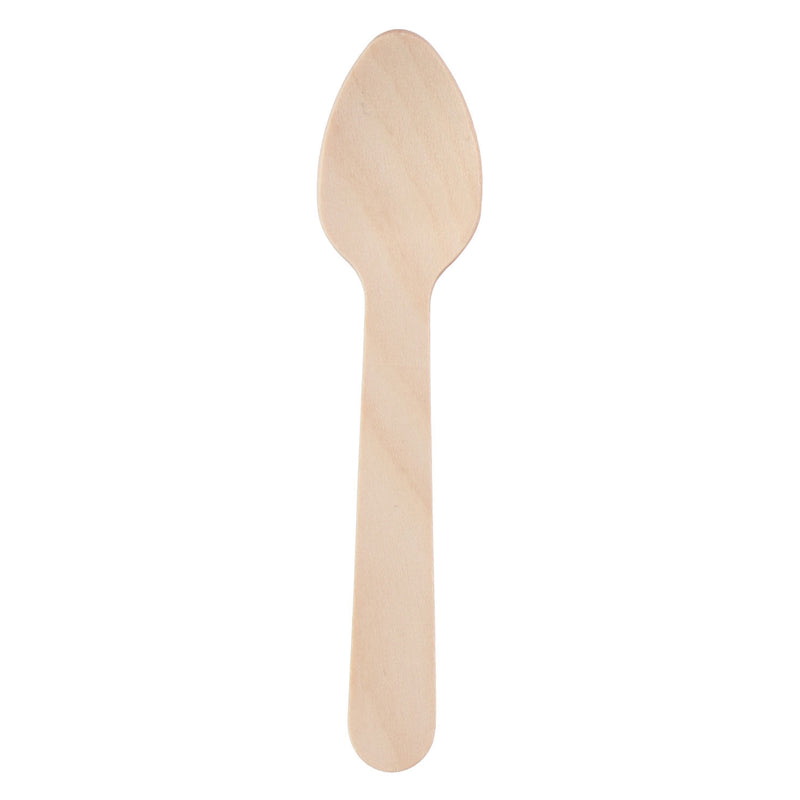 cuillère à café jetable de bois 11 cm, 50e.