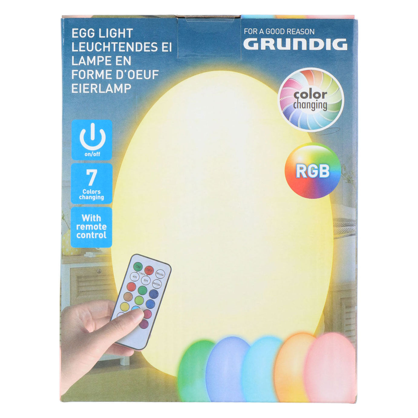 Lampe de nuit ABI Color -Changing sous forme d'oeuf, avec télécommande