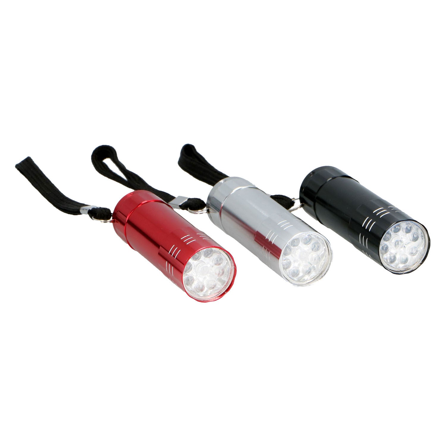 Lampe de poche en aluminium coloré - 9LED