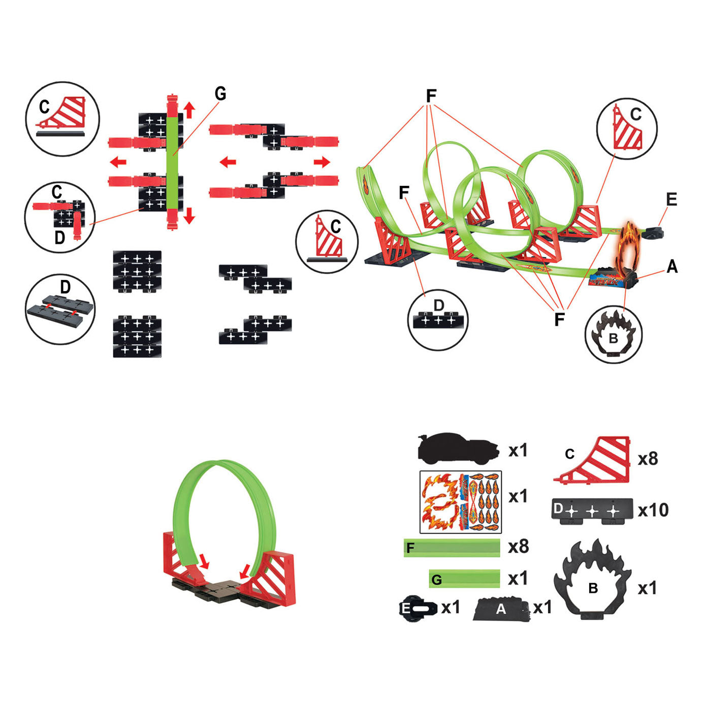 Boucle de piste de course avec une voiture 360 ​​à traction, 32dlg.