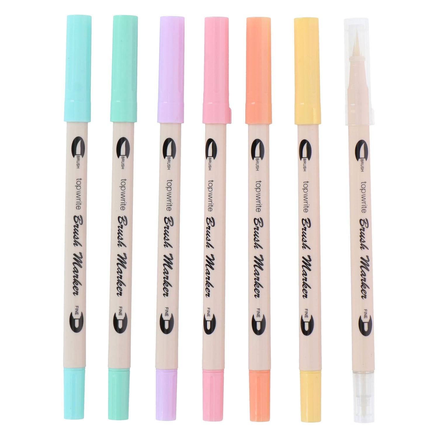 Felt -Tip stylos BrushPennen Double-Side, 7e.