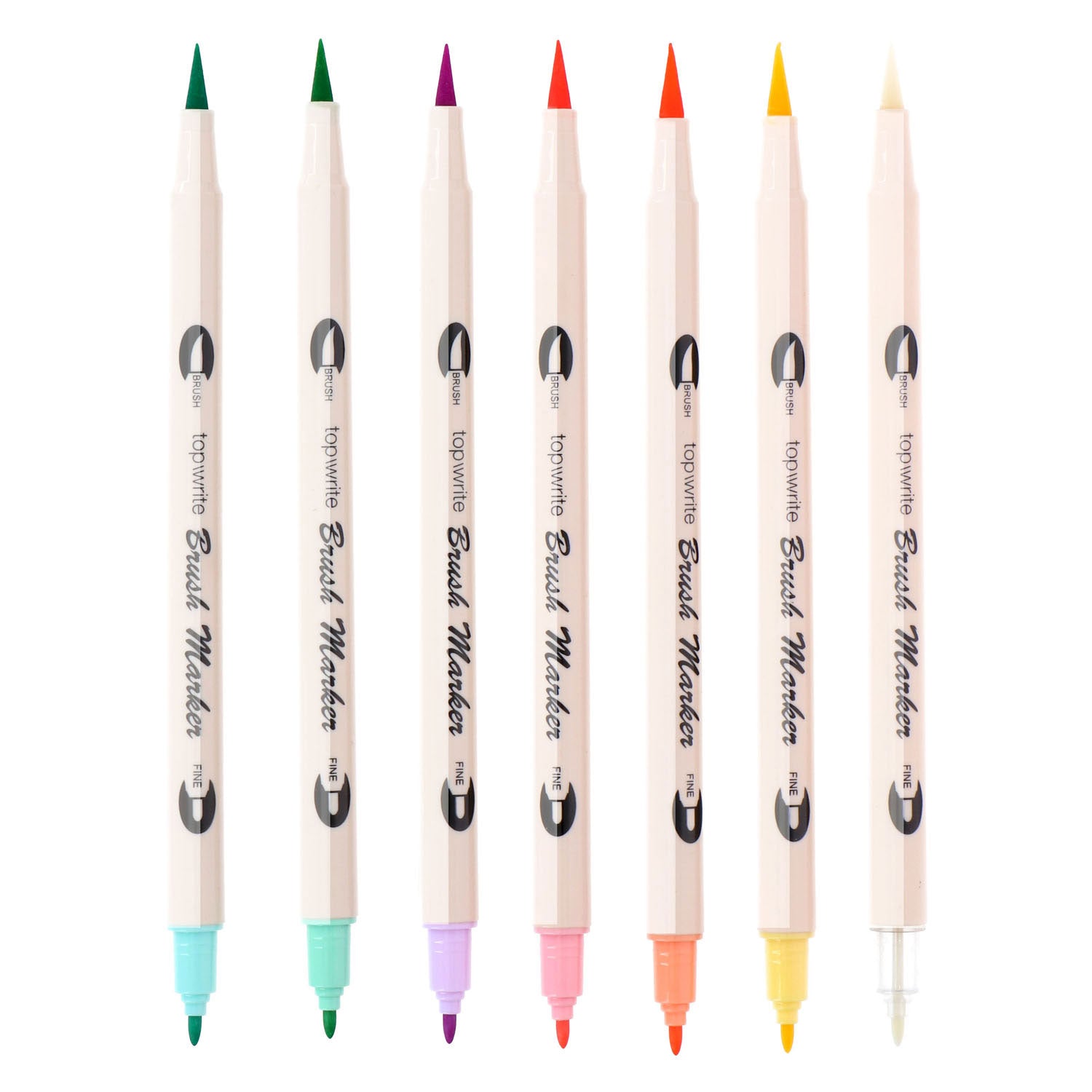 Felt -Tip stylos BrushPennen Double-Side, 7e.