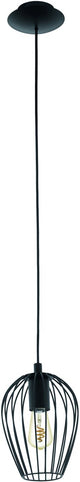 Lampe à suspension Eglo newtown - e27 - ø 16 cm - noire