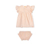 Sunset Grid | Orange White Girls Set Beach - Musline