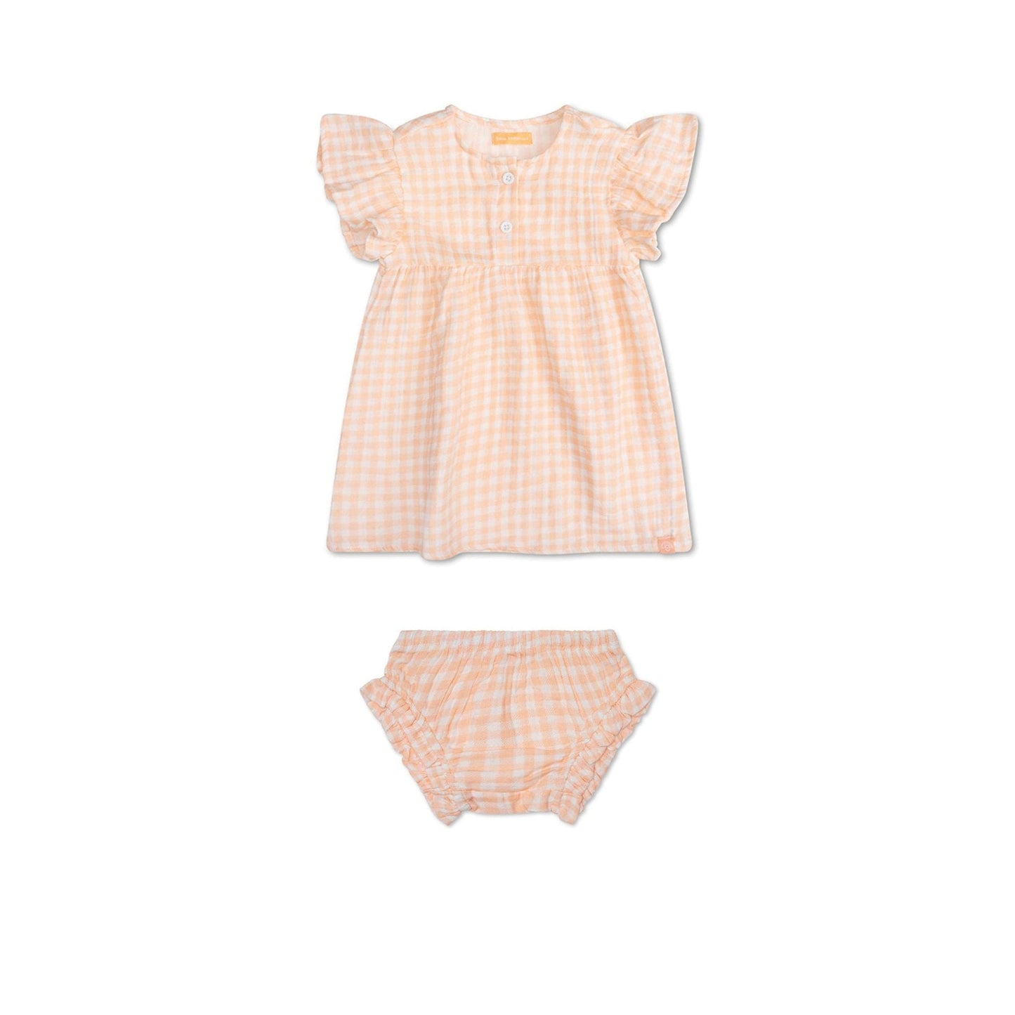Sunset Grid | Orange White Girls Set Beach - Musline