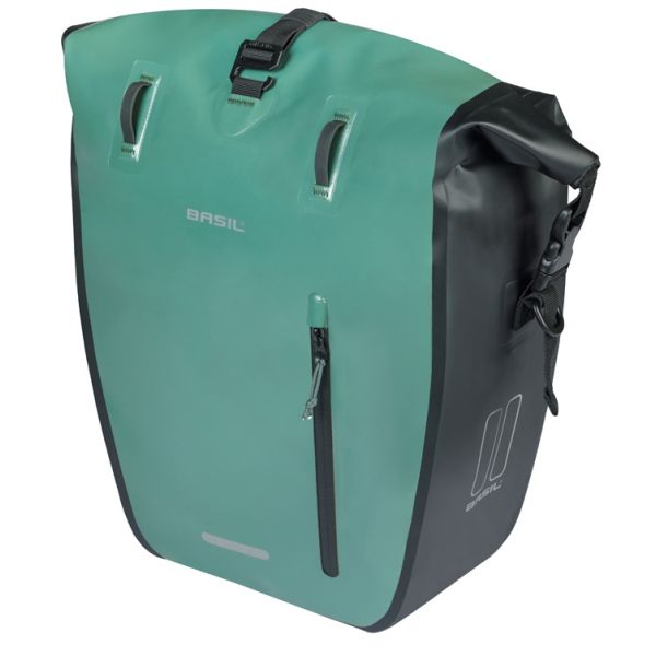Basil sac de vélo simple rivo l bâche mik 25-31l 14 x 28 x 43 cm - vert noir