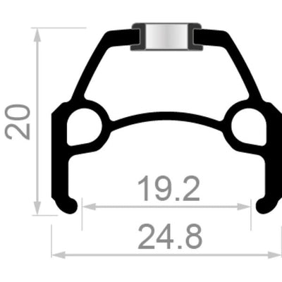 Jante Rodi 28 (622) connecter | 36 14 | noir (non coupé)