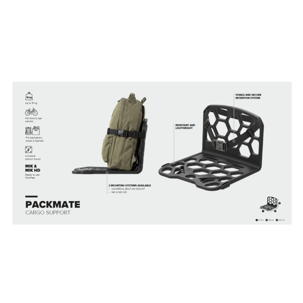 Polisport porte-bagages transporteur packmate - noir