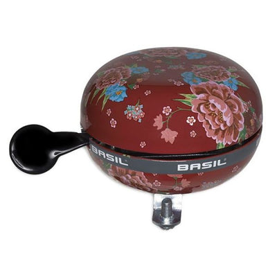 Basil Bloom - Bicycle Bell - 80 mm - Rouge avec des fleurs