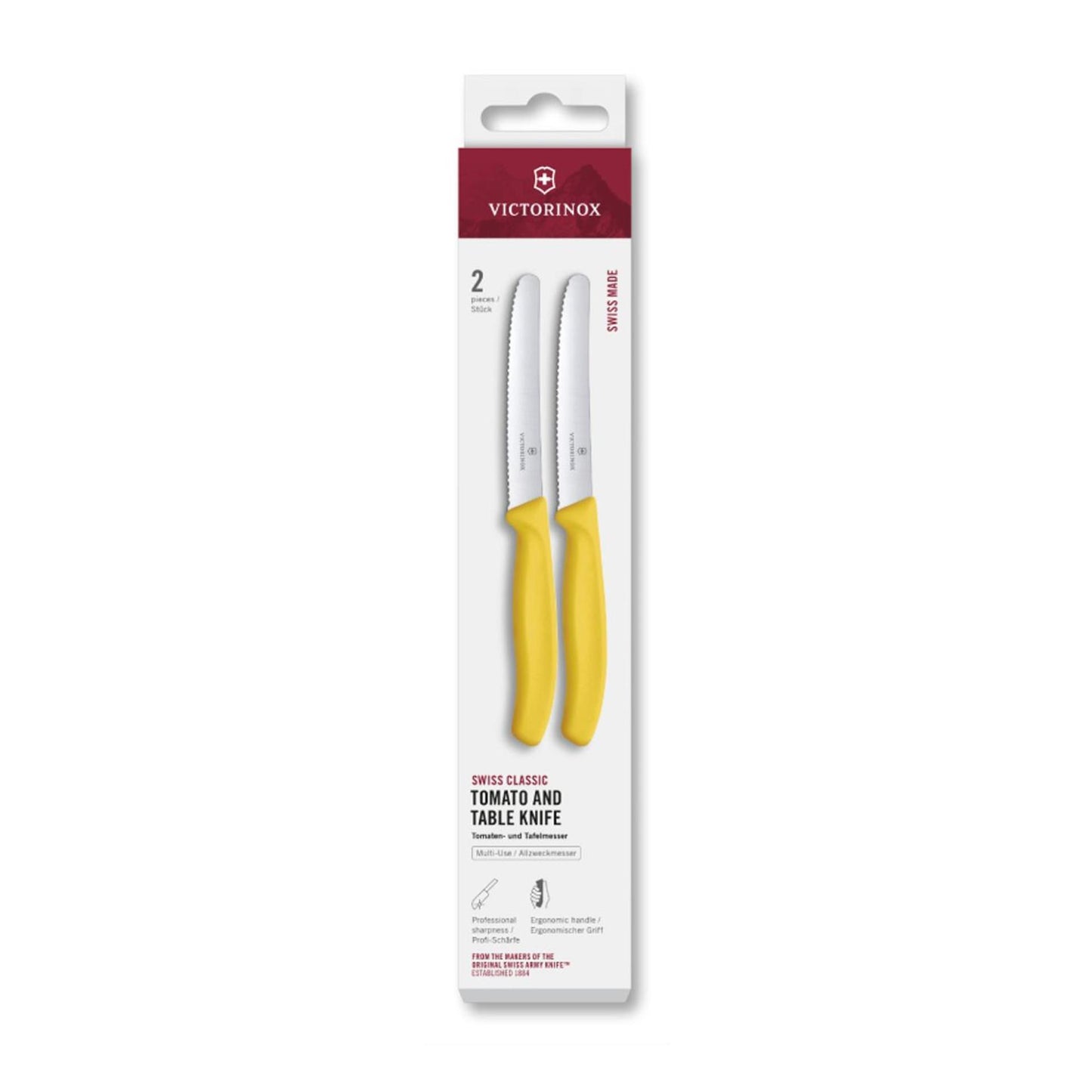 Couteau à tomates Victorinox 2 pcs jaune dentelé