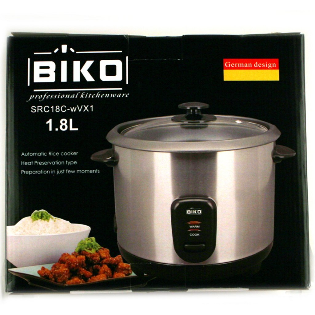 Biko Biko Rice Cooker 1,8 litre en acier inoxydable