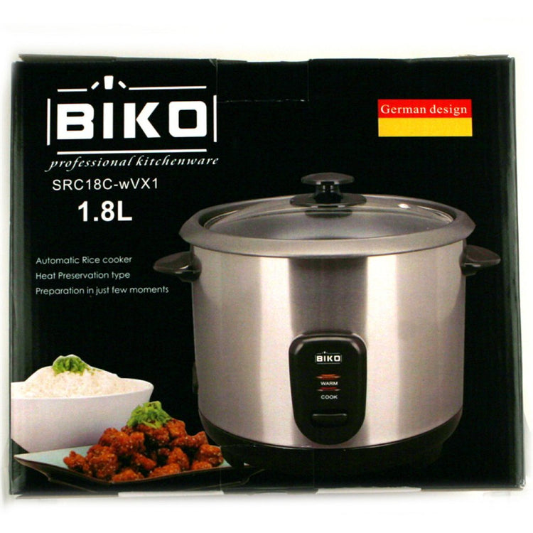 Biko Biko Rice Cooker 1,8 litre en acier inoxydable