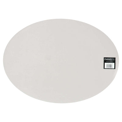 Mesapiu Mesapiu Placemat Cuir Look Gris clair ovale 45x33 cm