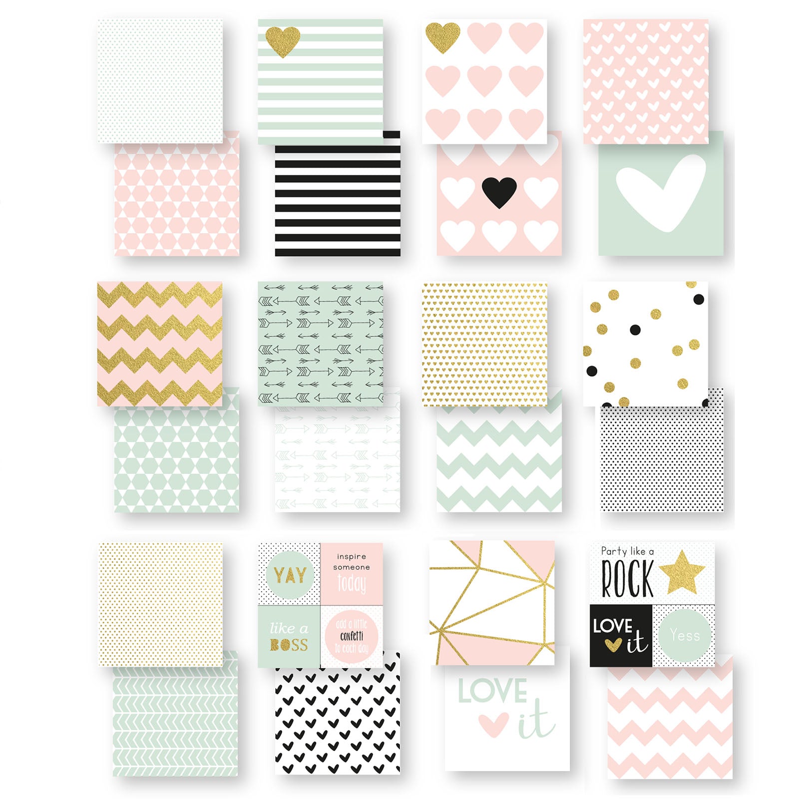 Vaessen creative • bloc de papier love it 15,2x15,2cm des deux côtés