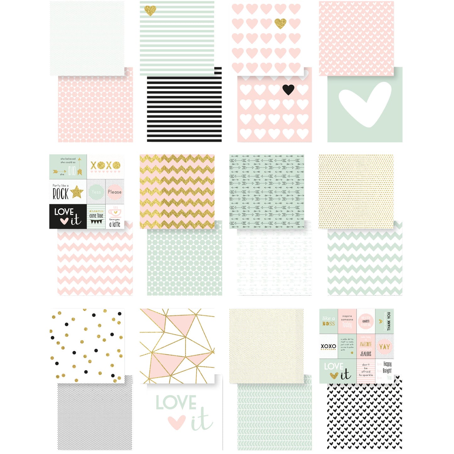 Vaessen creative • love it bloc de papier 30,5x30,5cm recto-verso