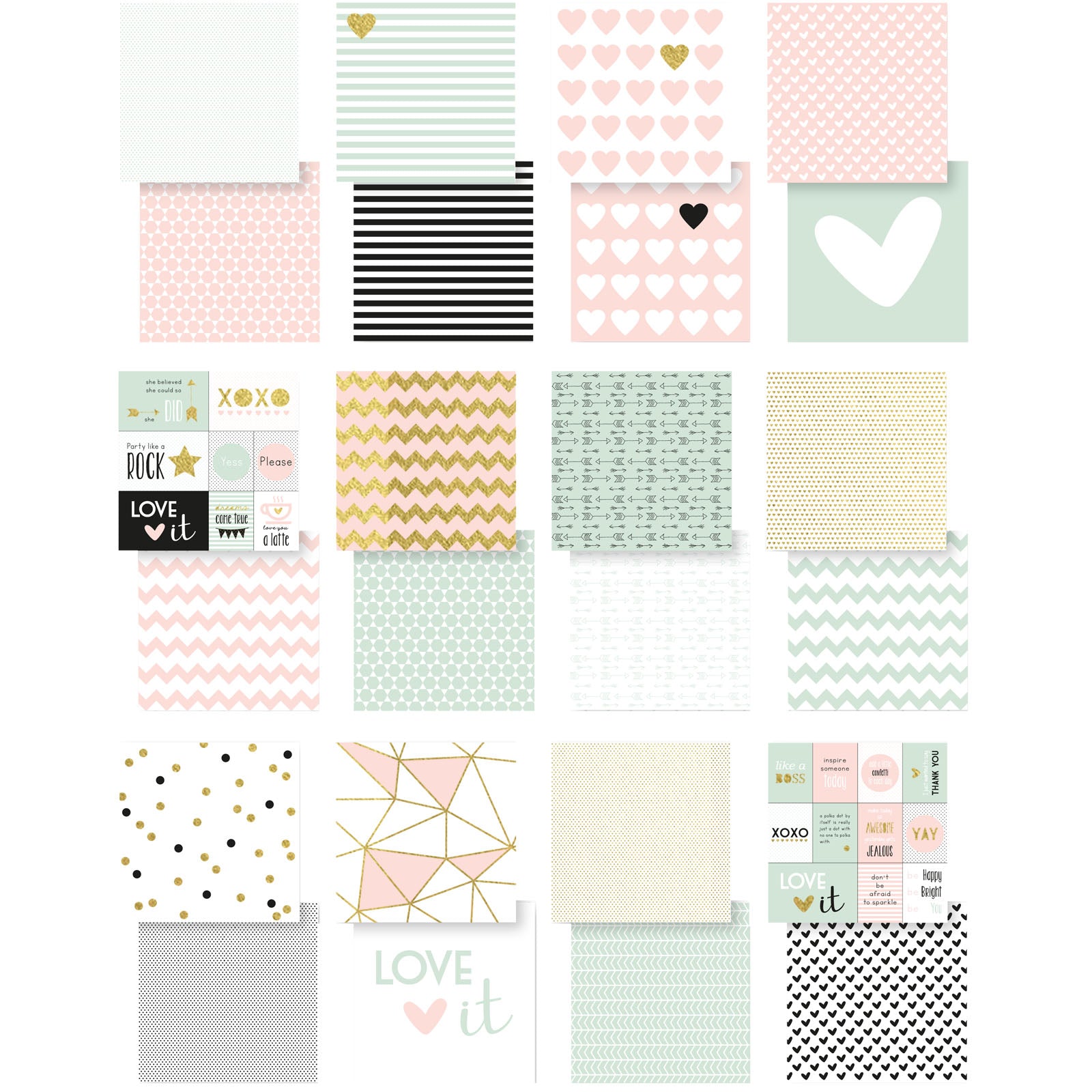 Vaessen creative • love it bloc de papier 30,5x30,5cm recto-verso