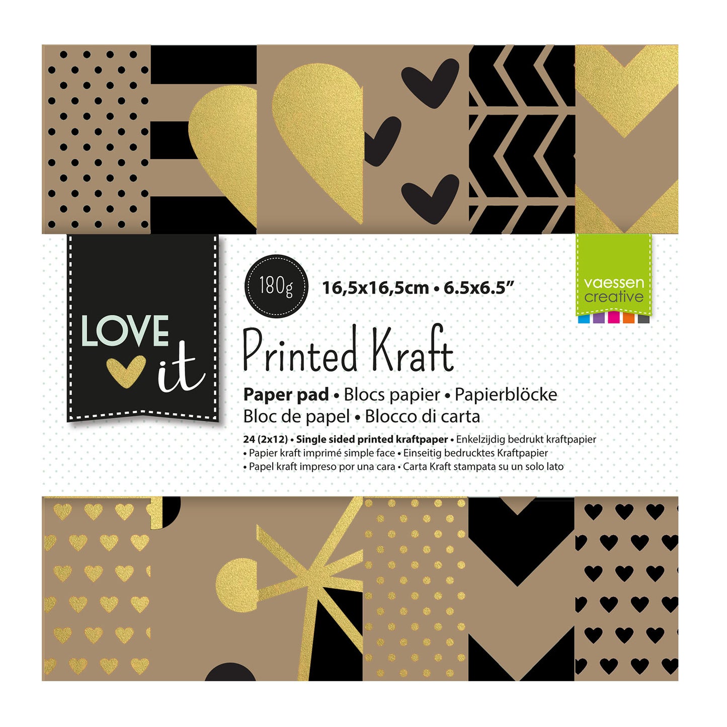 Vaessen creative • love it papier kraft 15,2x15,2cm