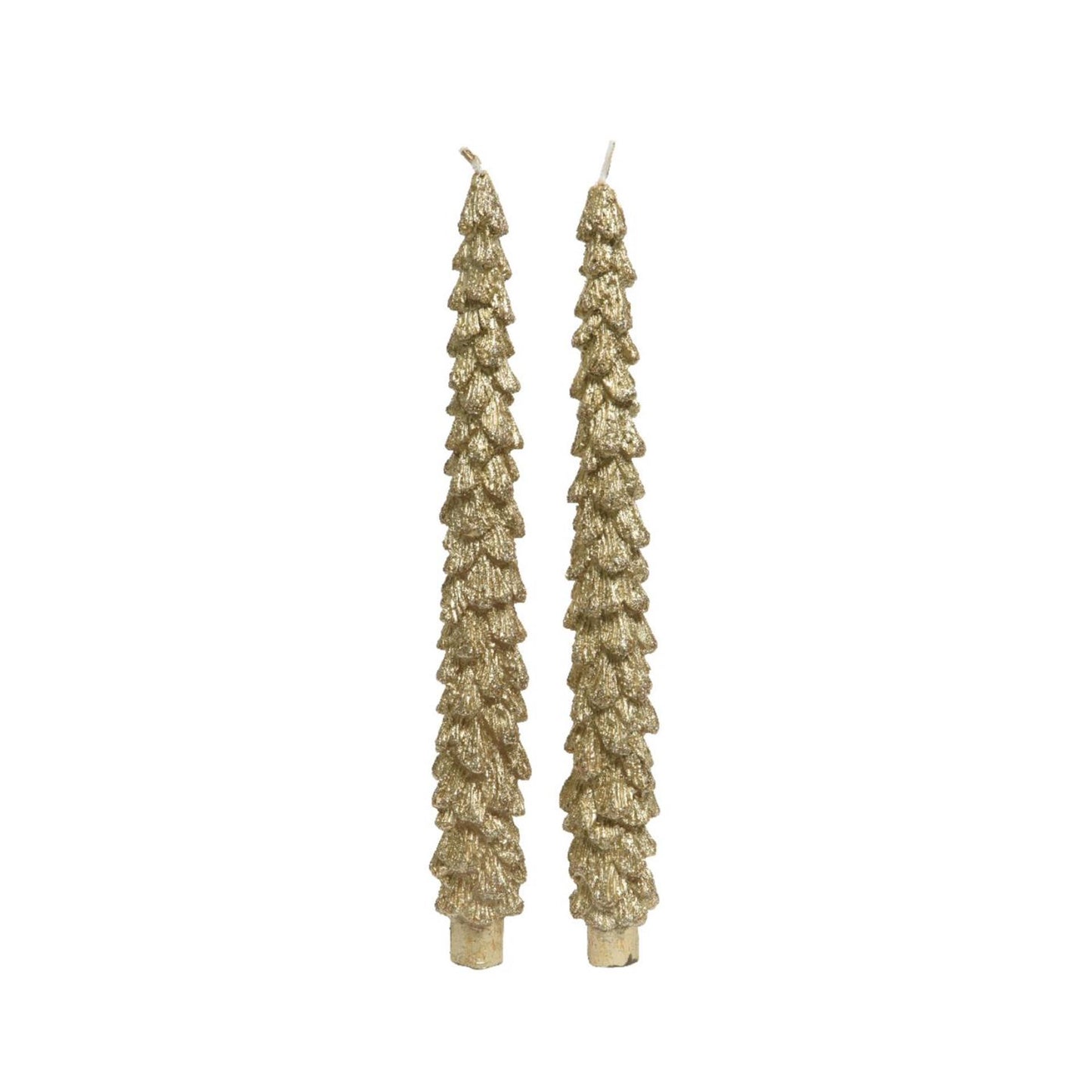 Bougie de dîner Decoris Sapin de Noël lot de 2 ø2,1xh25cm