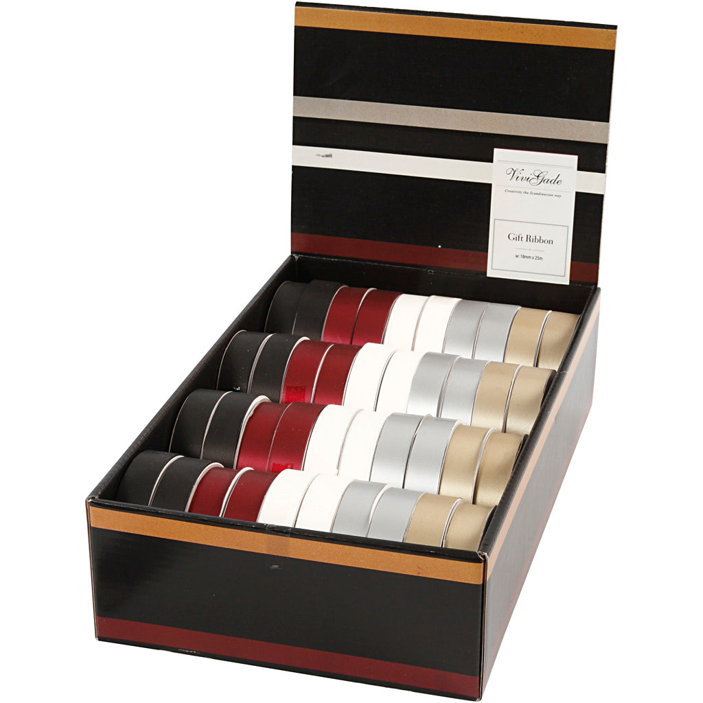 Vivi gade Coffret ruban cadeau 25 m x 18 mm 40 pièces multicolore