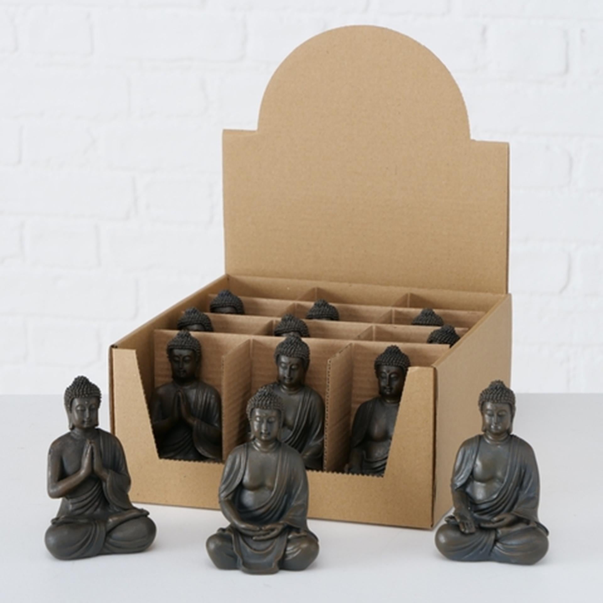 Boltze home Statue Bouddha h10cm résine synthétique
