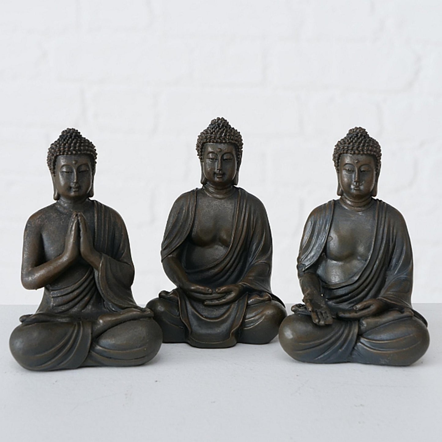 Boltze home Statue Bouddha h10cm résine synthétique