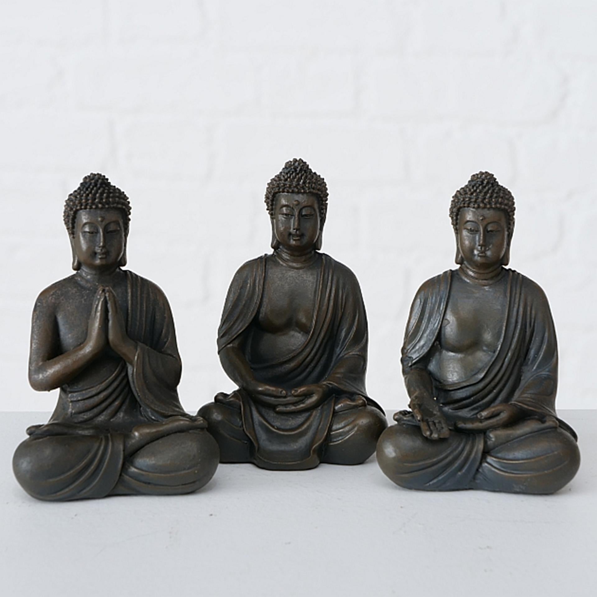 Boltze home Statue Bouddha h10cm résine synthétique