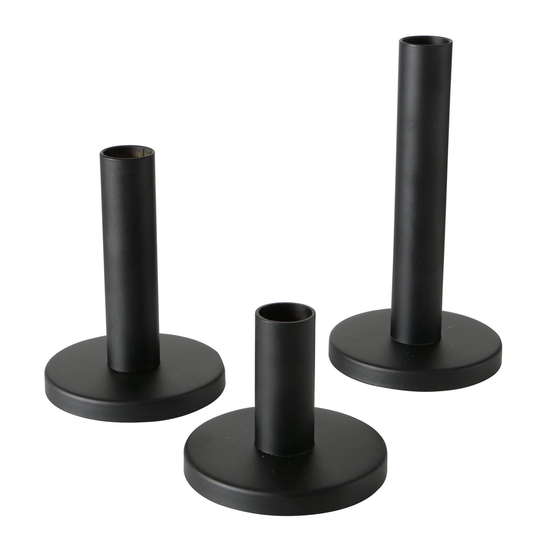 Boltze home bougeoir set malko 3 pièces noir