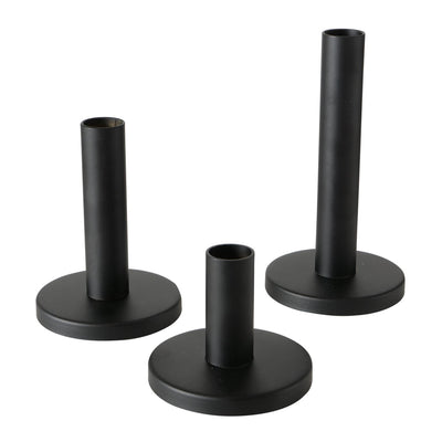 Boltze home bougeoir set malko 3 pièces noir