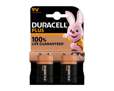 Duracell plus 100% 9v 2-pack 6lr61 (10 pièces)