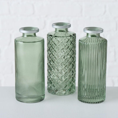 Boltze home vase adore verre h13cm vert