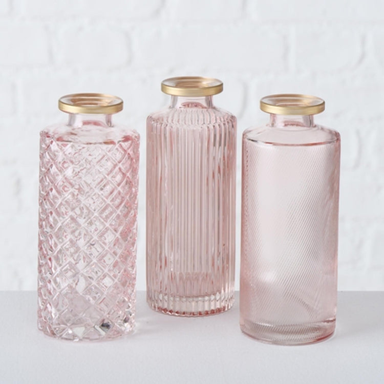 Boltze home vase adore h13cm verre rose