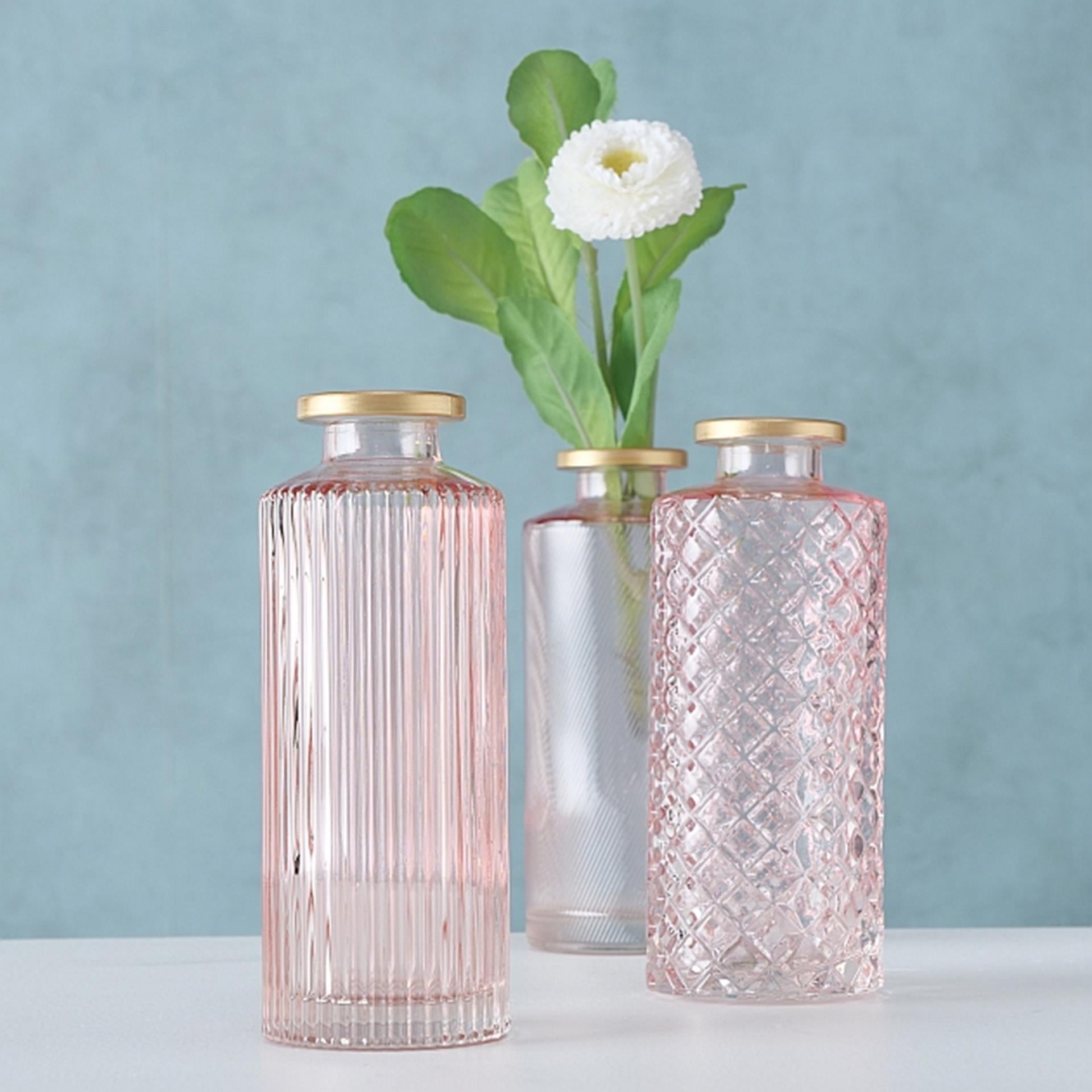 Boltze home vase adore h13cm verre rose