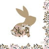 Napkins de Pâques fleurissant les lapins 24x24 cm