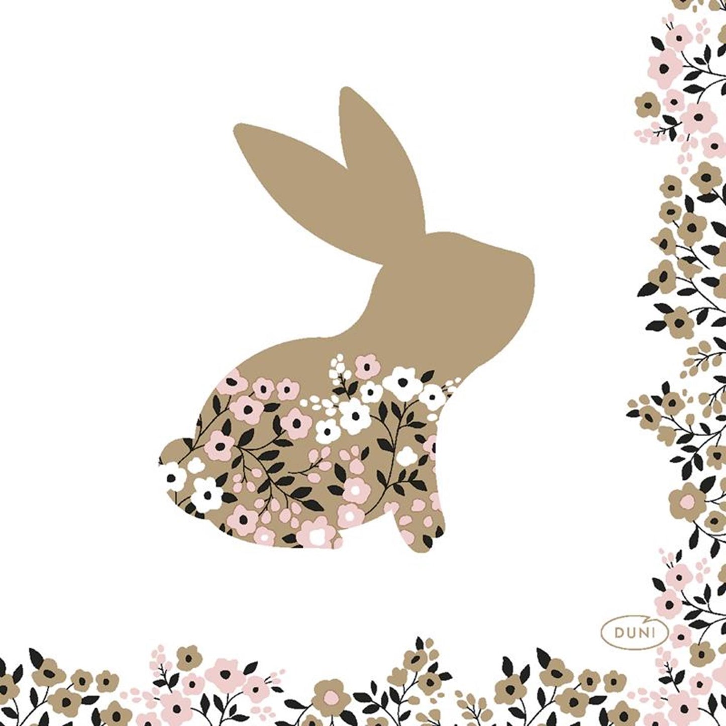 Napkins de Pâques fleurissant les lapins 24x24 cm