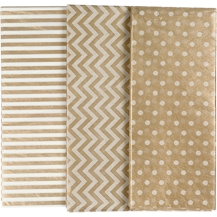 Papier de soie Creativ company, feuille 50x70 cm, 17 gr, or, 6 feuilles 1 boîte