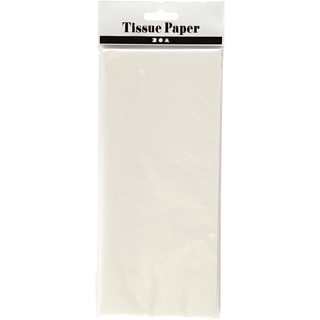 Papier de soie Creativ company, feuille 50x70 cm, 17 gr, nacre, 6 feuilles 1 boîte
