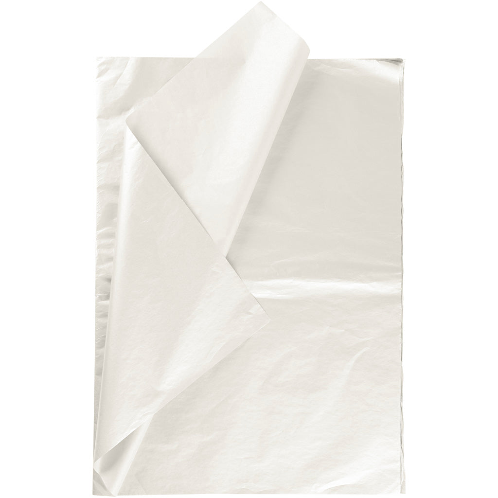 Papier de soie Creativ company, feuille 50x70 cm, 17 gr, nacre, 25 feuilles 1 boîte
