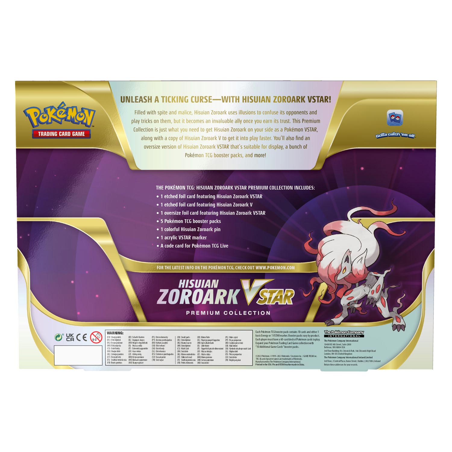 Asmodee Pokemon TCG Hisuan Zoroark V Star Premium Collection Box