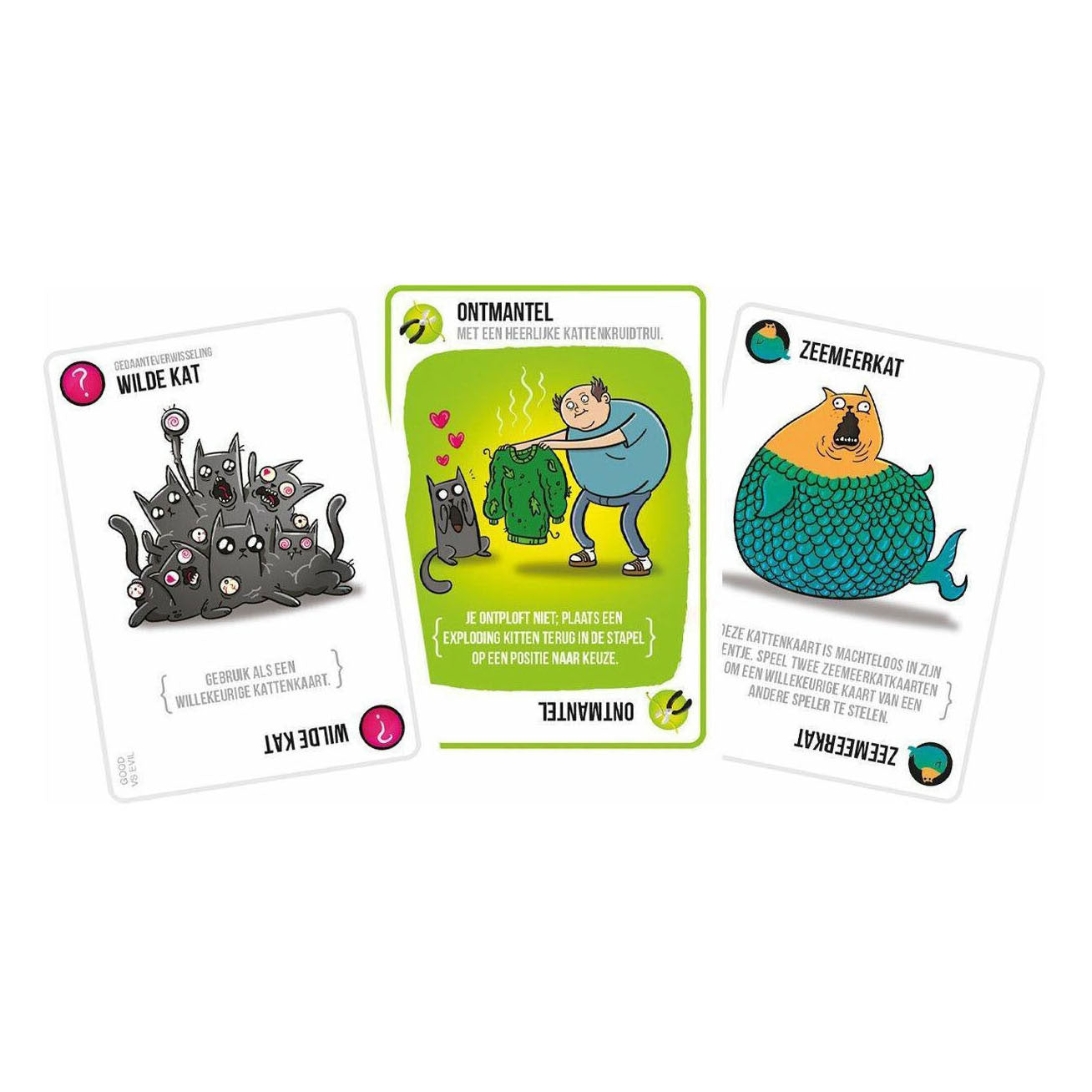 Jeu de cartes Exploding Kittens, le Bien contre le Mal