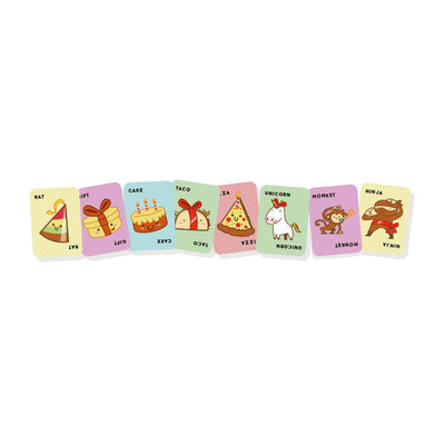 Geronimo jeux bleu orange jeu de cartes taco chapeau gâteau cadeau pizza